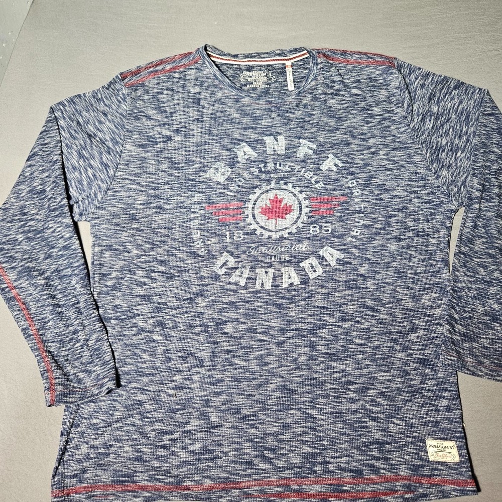 Premium 51 Red Thread Series Banff Canada Long Sleeve Shirt Mens Medium Blue